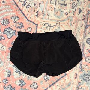 black lululemon speed up shorts size 6